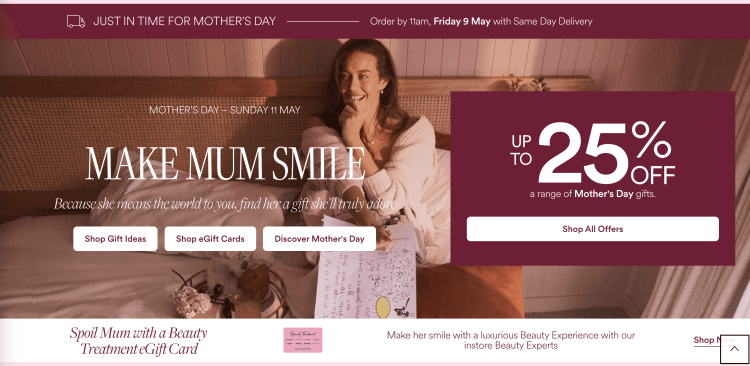 David Jones: Up to 25% Off on Mother’s Day Gifts